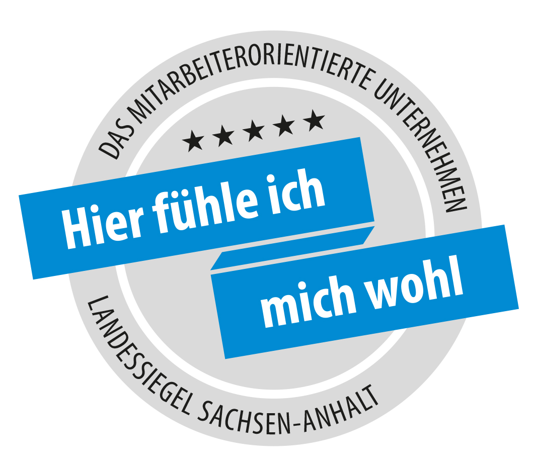 Logo Landessiegel "Das mitarbeiterorientierte Unternehmen - Hier fühle ich mich wohl"